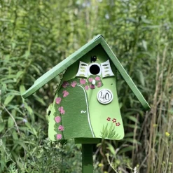 Vogelhaus Nistkasten mit Ständer 40 GEBURTSTAG Vogelvilla Höhe 33 cm