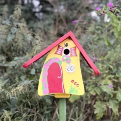 Vogelhaus Nistkasten mit Ständer 80 GEBURTSTAG Vogelvilla Höhe 33 cm