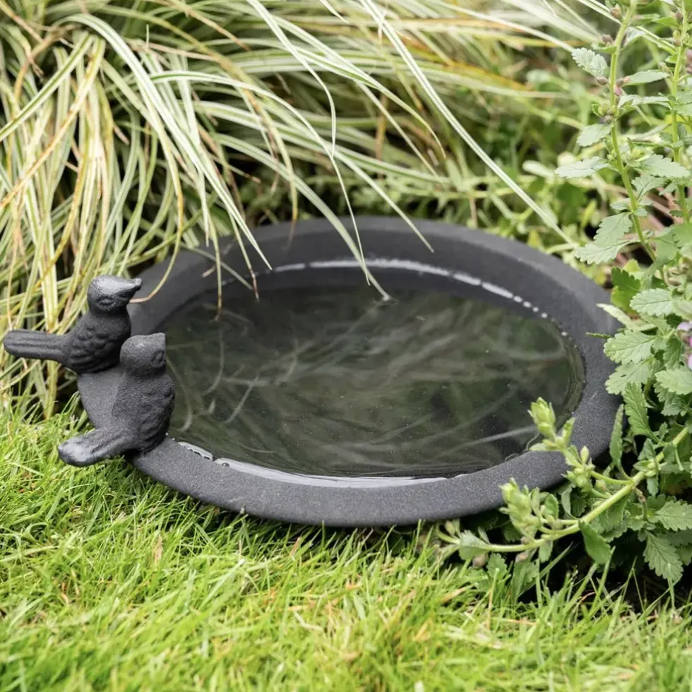 Vogeltränke Metall schwarz 26 cm