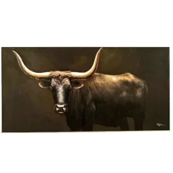 Wandbild Bison braun 72×142 cm