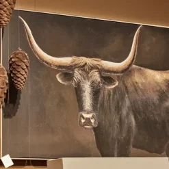 Wandbild Bison braun 72×142 cm