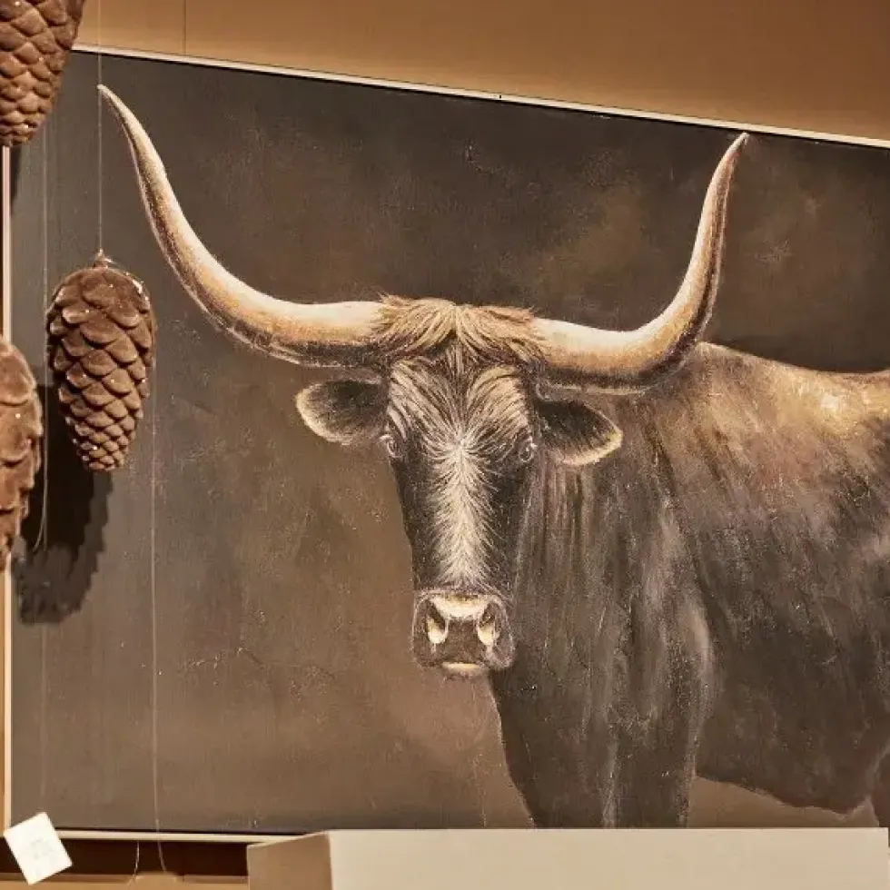 Wandbild Bison braun 72×142 cm