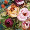 Wandbild handgemalt Flower Power 100×100 cm