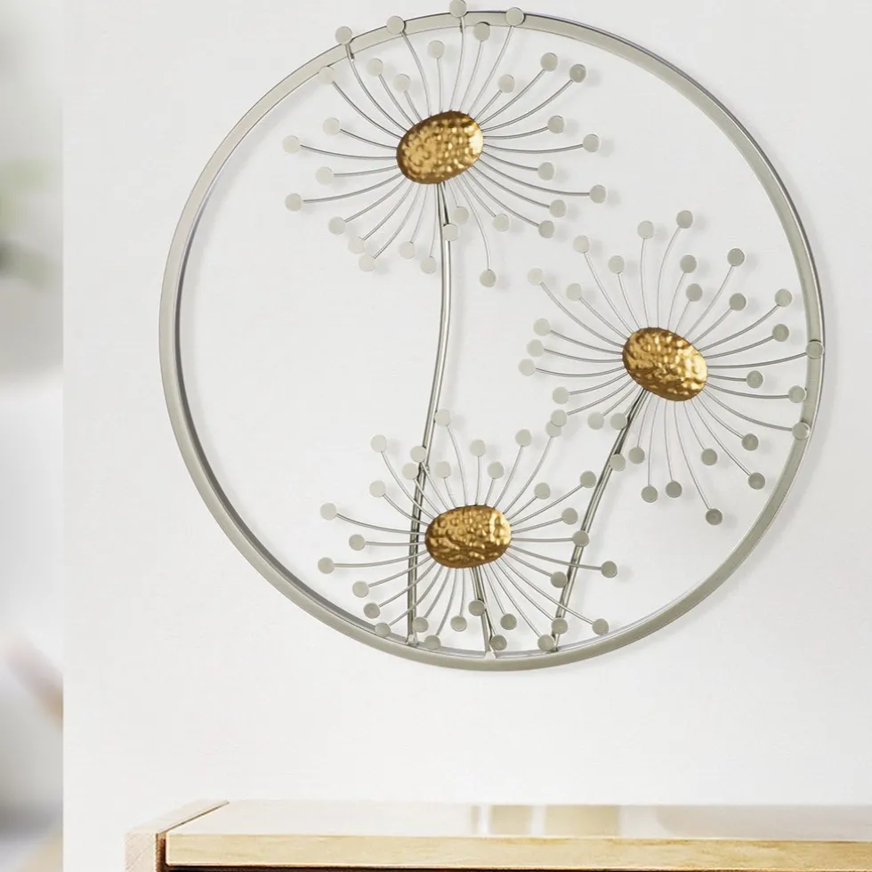 Wanddeko Metall SOFFIONE Pusteblumen Durchmesser 46 cm