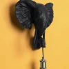 Wandleuchte Elefant Egon schwarz Höhe 36 cm