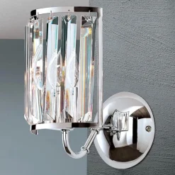 Wandleuchte Grado chrom mit Kristallbehang