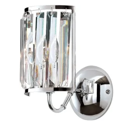 Wandleuchte Grado chrom mit Kristallbehang