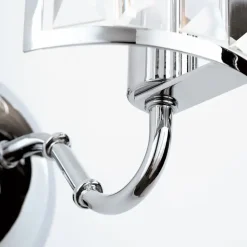 Wandleuchte Grado chrom mit Kristallbehang
