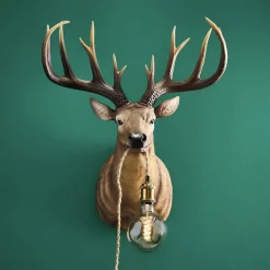 Wandleuchte Hirsch braun Harry Werner Voß Höhe 73 cm