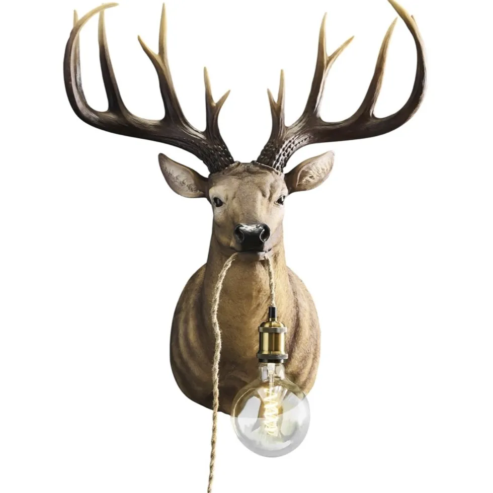 Wandleuchte Hirsch braun Harry Werner Voß Höhe 73 cm