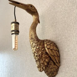Wandleuchte Kranich gold Kalli Höhe 48 cm