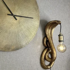 Wandleuchte Schlange Kobra gold Höhe 52 cm