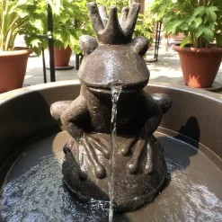 Wasserspiel Garten Froschprinz Wasserspeier Höhe 55 cm