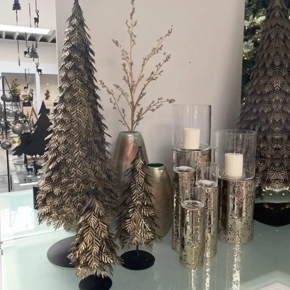 Weihnachtsbaum Metall Tannenbaum gold antik Castillo