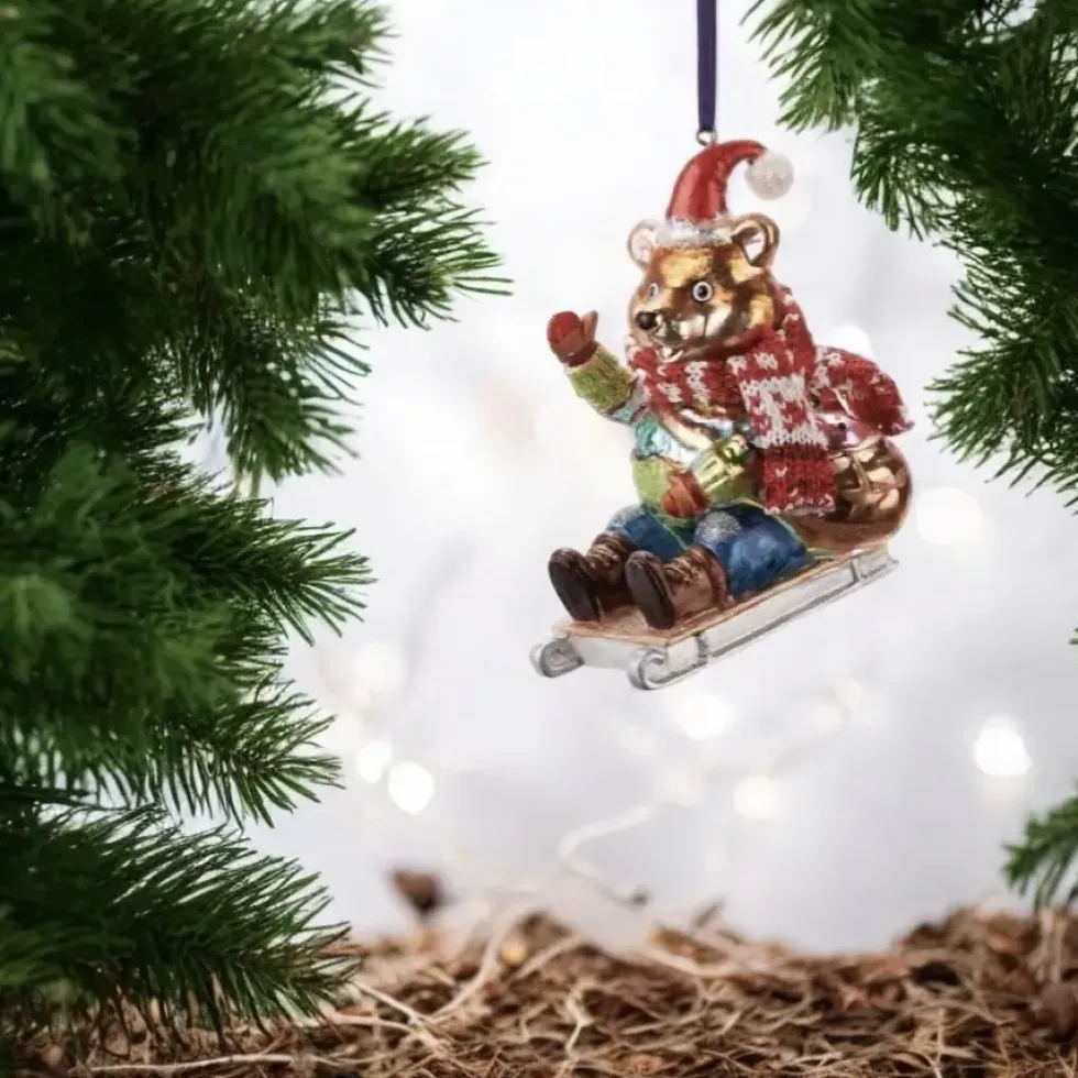 Weihnachtsbaumschmuck Bär MIT SCHLITTEN GiftCompany H 11 cm