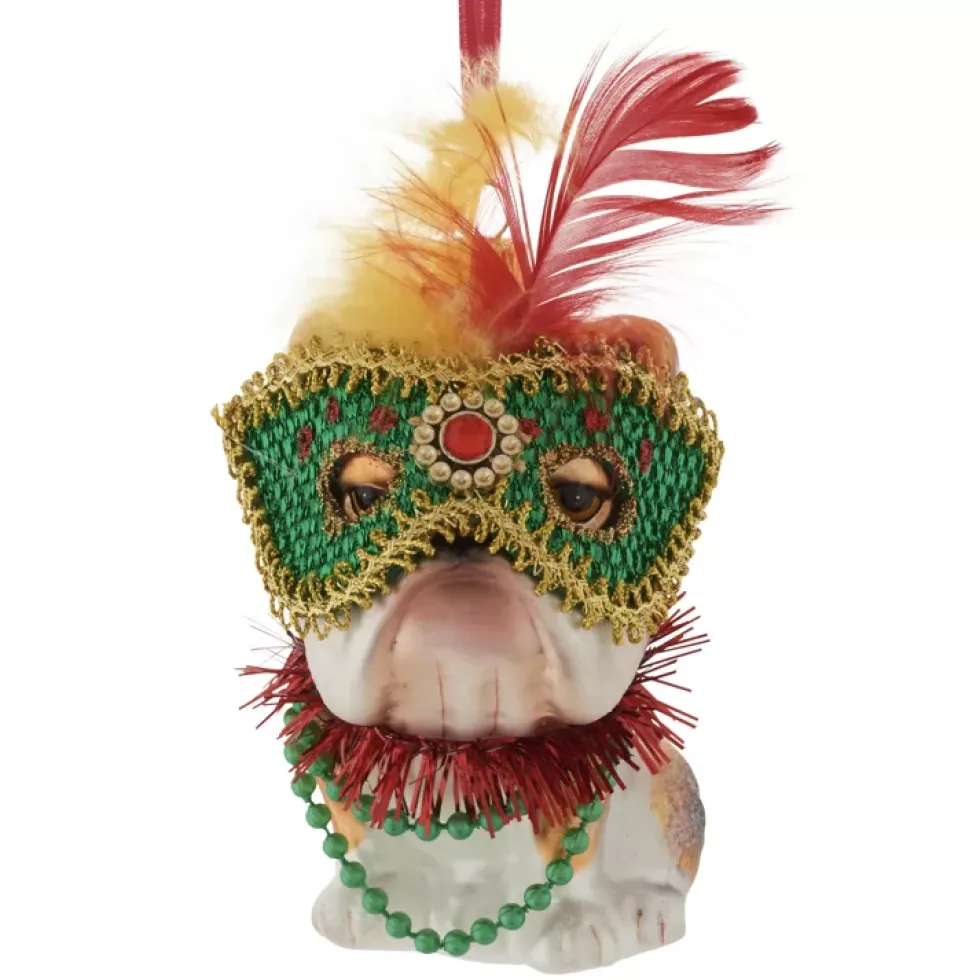 Weihnachtsbaumschmuck BULLDOGGE MIT MASKE GiftCompany H 12 cm