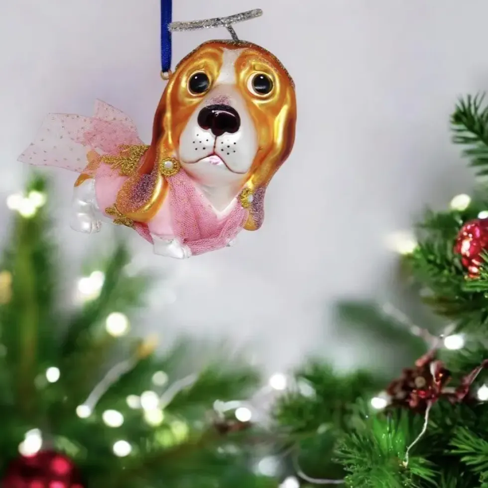Weihnachtsbaumschmuck Dackel im Engelskostüm GiftCompany H 11 cm