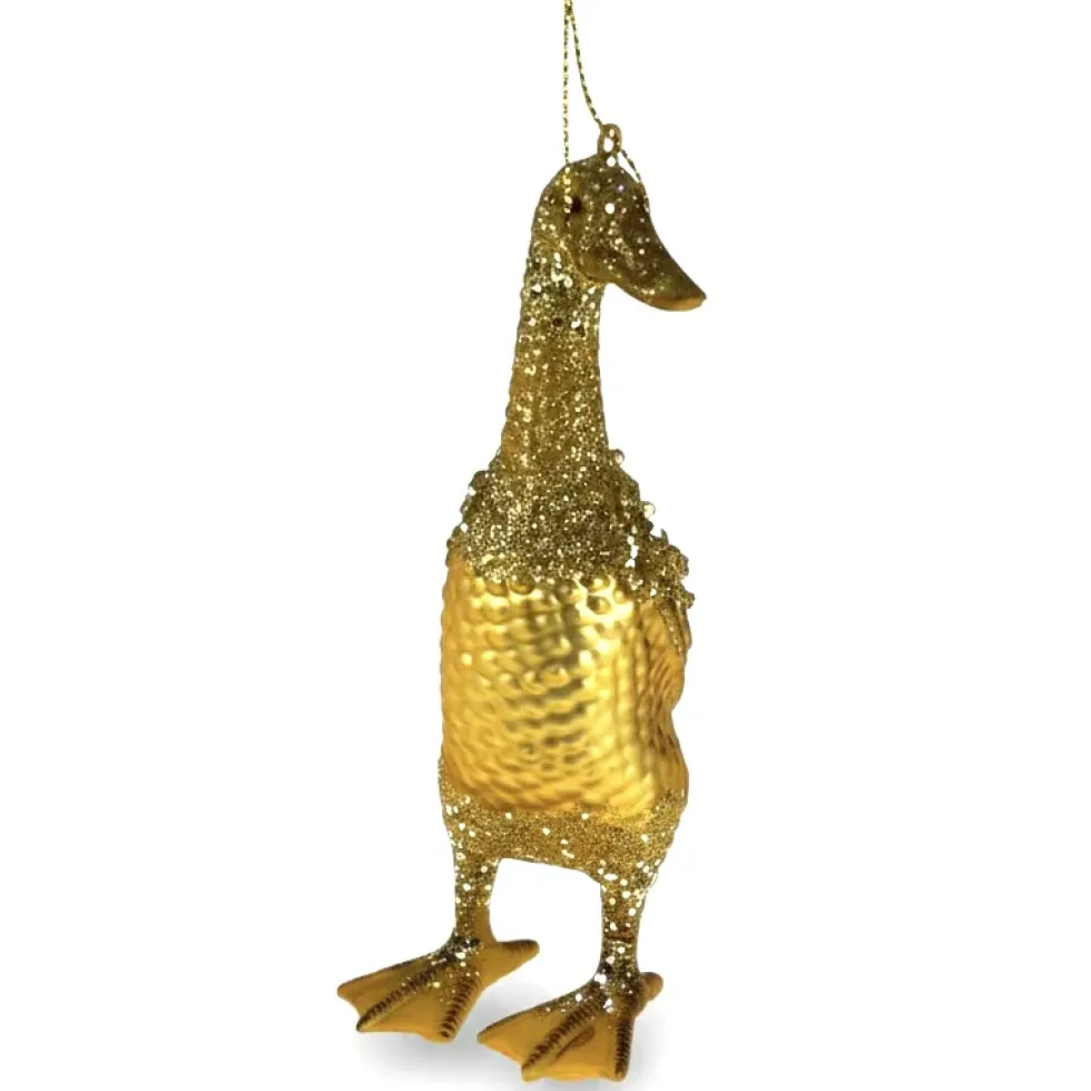 Weihnachtsbaumschmuck Ente Ducky gold 12 cm