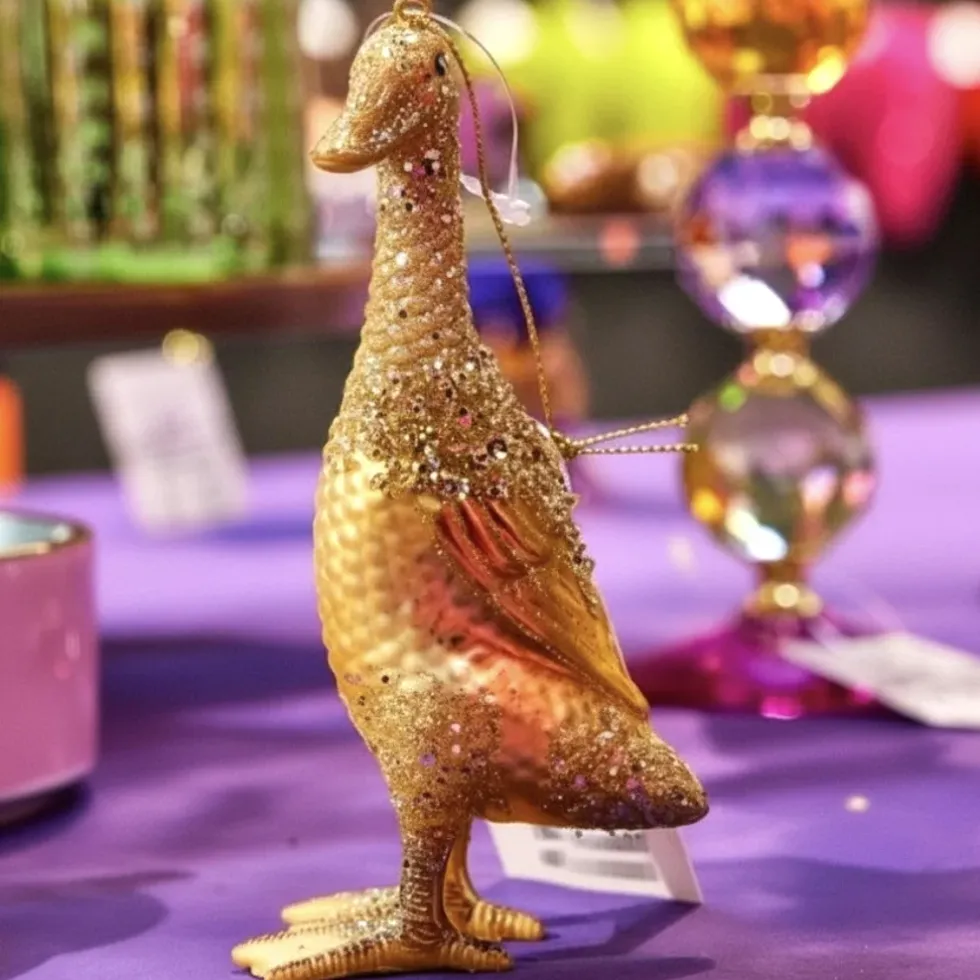 Weihnachtsbaumschmuck Ente Ducky gold 12 cm