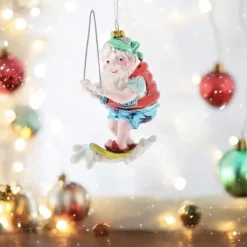 Weihnachtsbaumschmuck SANTA AUF WASSERSKI GiftCompany H 14 cm