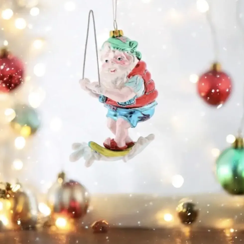 Weihnachtsbaumschmuck SANTA AUF WASSERSKI GiftCompany H 14 cm