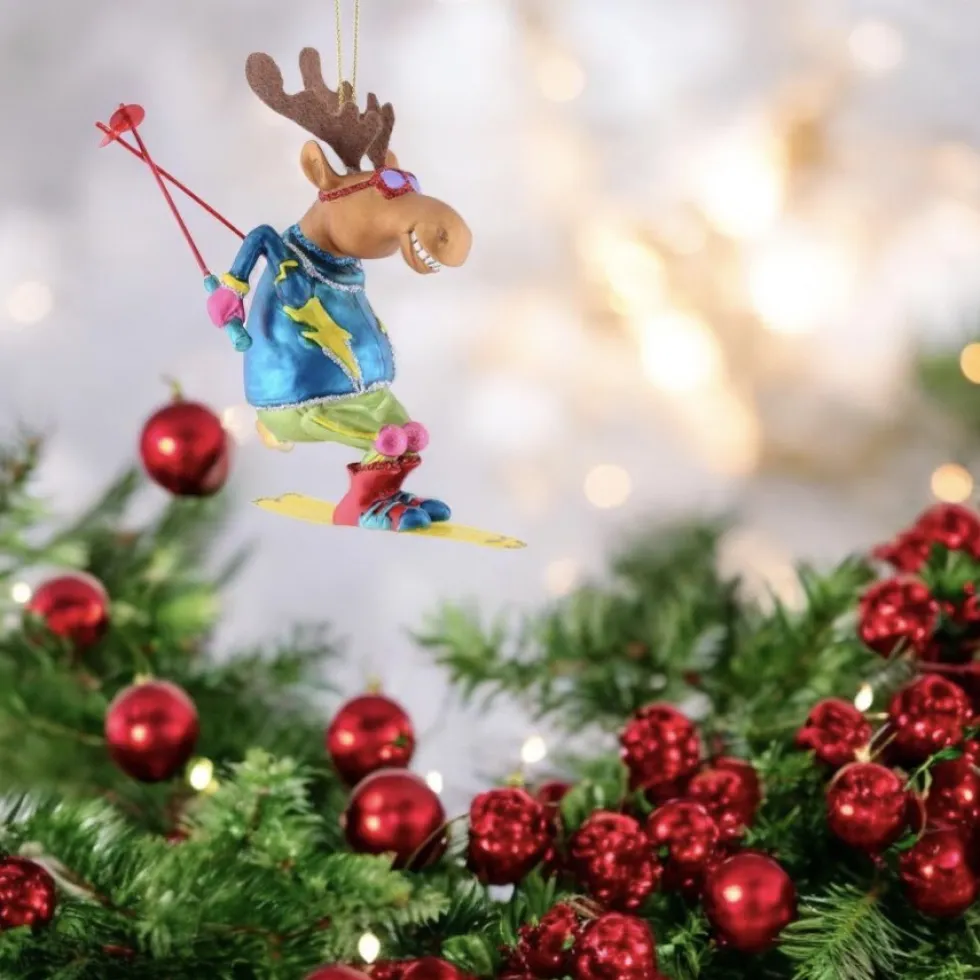 Weihnachtsbaumschmuck SKIFAHRER ELCH GiftCompany H 12 cm