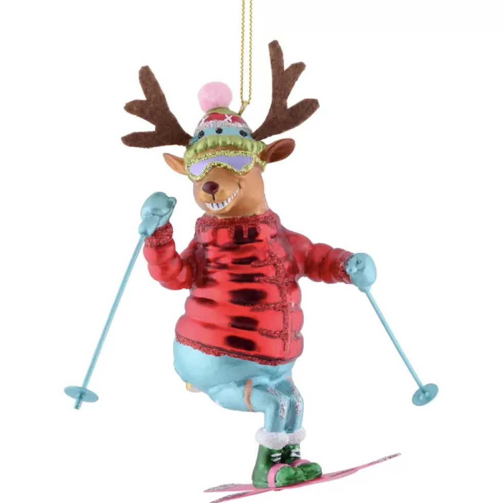 Weihnachtsbaumschmuck SKIFAHRER RENTIER GiftCompany H 13 cm