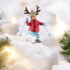 Weihnachtsbaumschmuck SKIFAHRER RENTIER GiftCompany H 13 cm