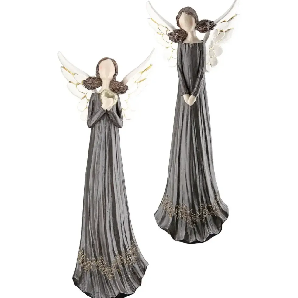 Weihnachtsdeko Engel 2er Set ELODI Höhe 37 cm