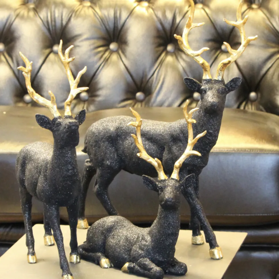 Weihnachts Deko Figur Hirsch schwarz Werner Voß