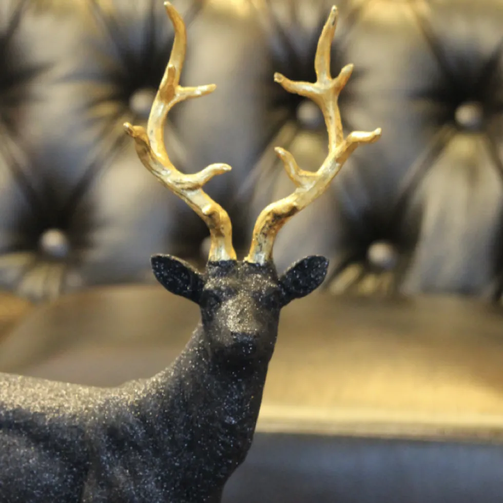Weihnachts Deko Figur Hirsch schwarz Werner Voß
