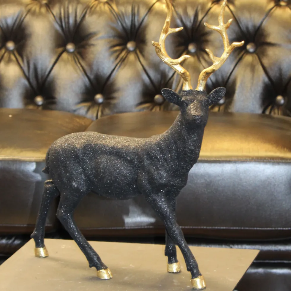 Weihnachts Deko Figur Hirsch schwarz Werner Voß