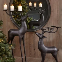 Weihnachtsdeko Hirsch Alghero schwarz Kaheku Höhe 126 cm