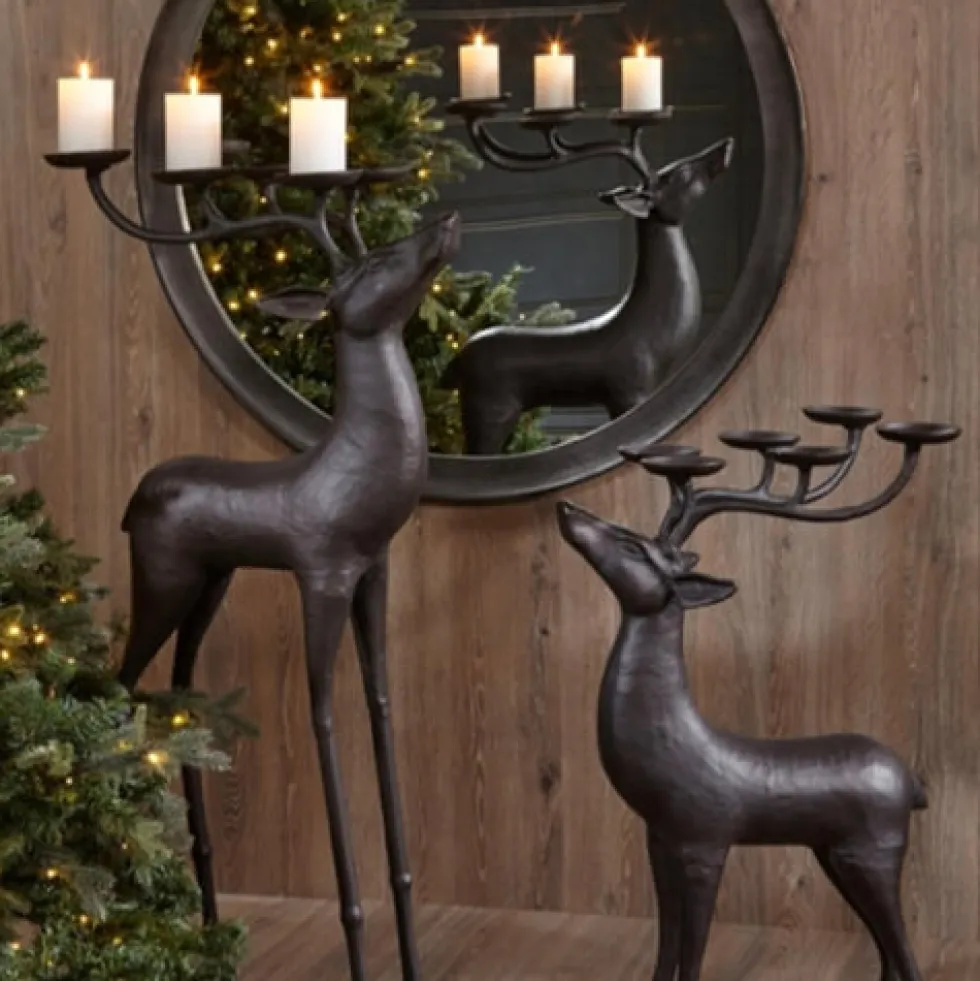 Weihnachtsdeko Hirsch Alghero schwarz Kaheku Höhe 126 cm