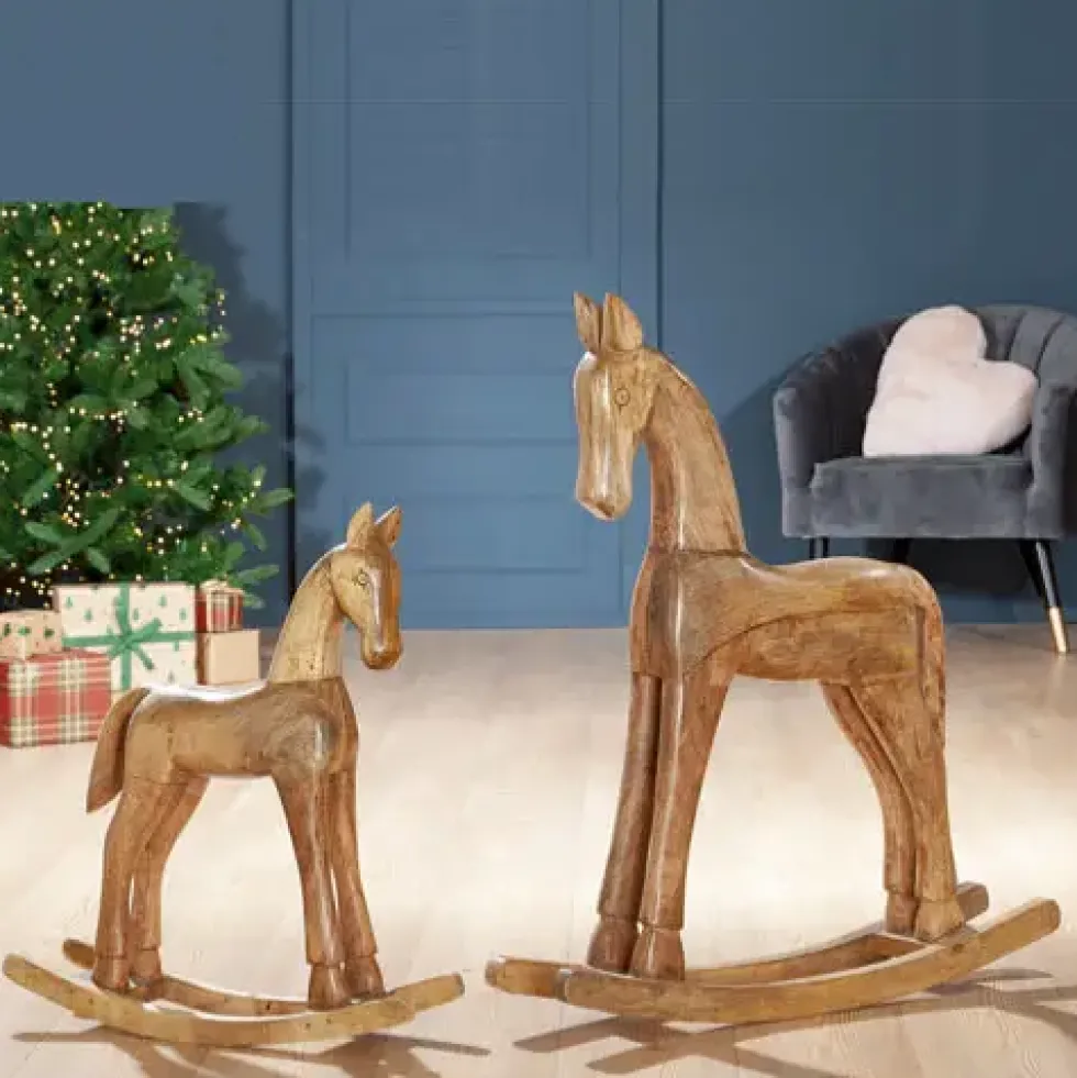 Weihnachtsdeko Holz Schaukelpferd Certo Casablanca
