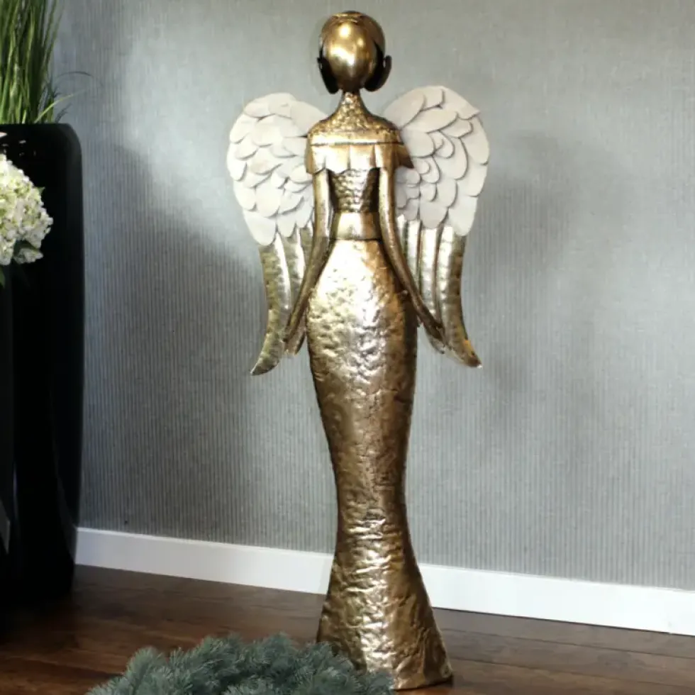 Weihnachtsdeko Metall Engel Lea gold Casablanca