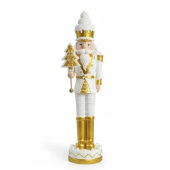 Weihnachtsdeko Nussknacker Noce weiß gold GiftCompany Höhe 94 cm