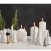 Weihnachtsdeko Tisch Porzellan 4er Set Räder Design WEIHNACHTSWALD