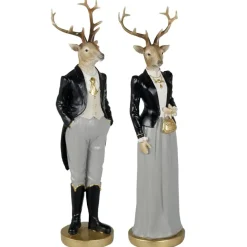 Weihnachtsfigur Galano Hirsch Kaheku 2er Set schwarz Höhe 35 cm