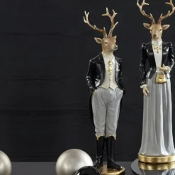 Weihnachtsfigur Galano Hirsch Kaheku 2er Set schwarz Höhe 35 cm
