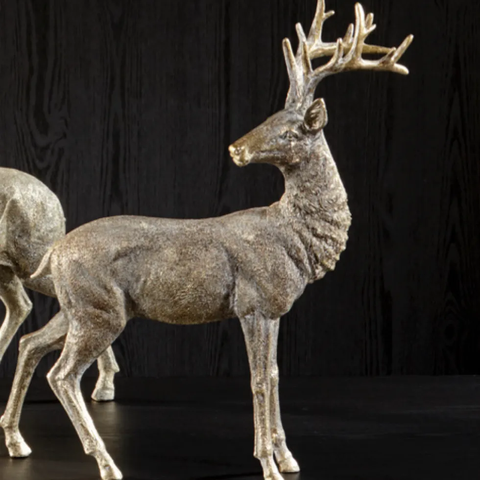 Weihnachtsfigur Hirsche Albion und Albert Kaheku Höhe 43 cm