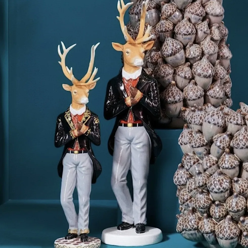 Weihnachtsfigur Hirsch im Frack Werner Voß