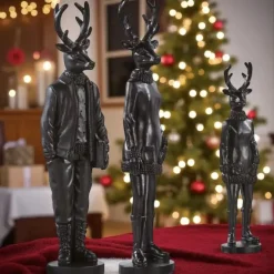 Weihnachtsfigur Hirsch Perkins 2er Set schwarz