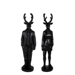 Weihnachtsfigur Hirsch Perkins 2er Set schwarz