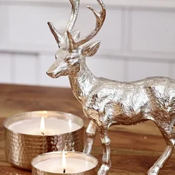 Weihnachtsfigur Rentier JOSSE Edzard silber H 31 cm