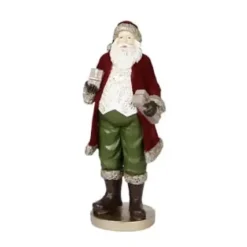 Weihnachtsfigur SANTA MARTINO mit Geschenk Kaheku Höhe 24 cm