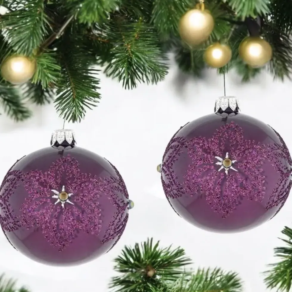 Weihnachtskugel 2er-Set KERRY FLOCKE ø 8 cm
