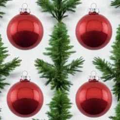 Weihnachtskugel 4er-Set OPAL GiftCompany uni rot ø 6 cm