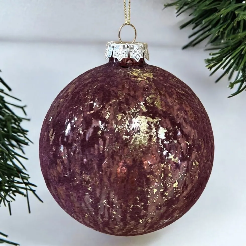 Weihnachtskugel 2er-Set PURPLE FLOCK Casablanca ø 10 cm