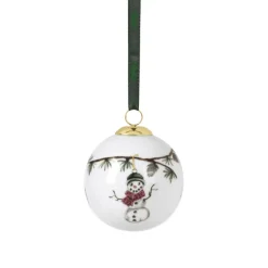 Weihnachtskugel Kähler Hammershoi Motiv Schneemann d 6 cm